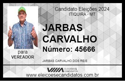 Candidato JARBAS CARVALHO 2024 - ITIQUIRA - Eleições