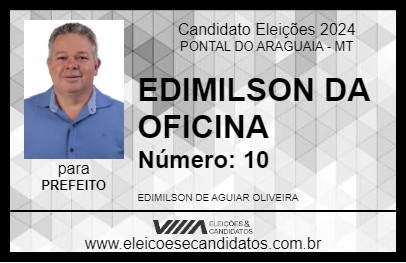 Candidato EDIMILSON  DA OFICINA 2024 - PONTAL DO ARAGUAIA - Eleições