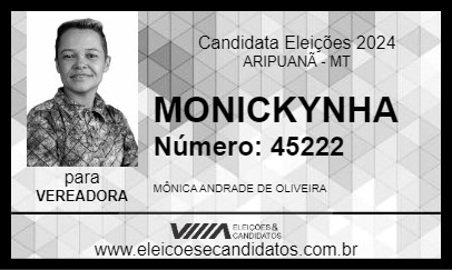 Candidato MONICKYNHA 2024 - ARIPUANÃ - Eleições