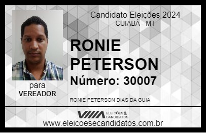 Candidato RONIE PETERSON 2024 - CUIABÁ - Eleições