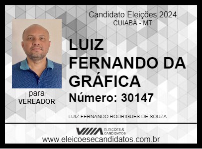 Candidato LUIZ FERNANDO DA GRÁFICA 2024 - CUIABÁ - Eleições