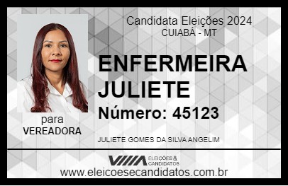 Candidato ENFERMEIRA JULIETE 2024 - CUIABÁ - Eleições