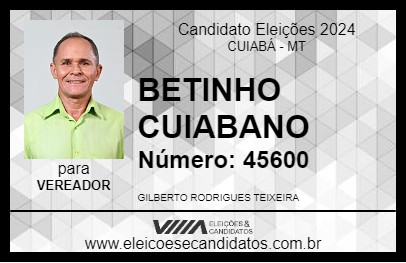 Candidato BETINHO CUIABANO 2024 - CUIABÁ - Eleições