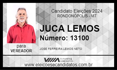 Candidato JUCA LEMOS 2024 - RONDONÓPOLIS - Eleições