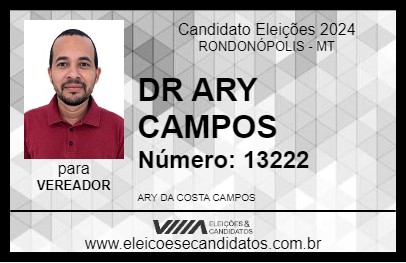 Candidato DR ARY CAMPOS 2024 - RONDONÓPOLIS - Eleições