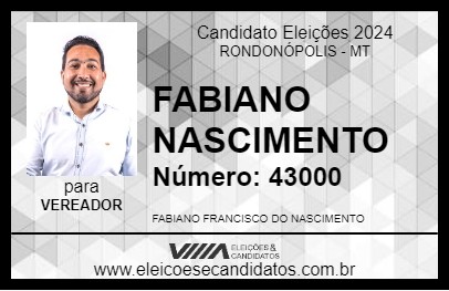 Candidato FABIANO NASCIMENTO 2024 - RONDONÓPOLIS - Eleições