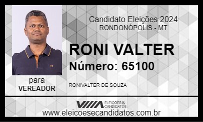 Candidato RONI VALTER 2024 - RONDONÓPOLIS - Eleições