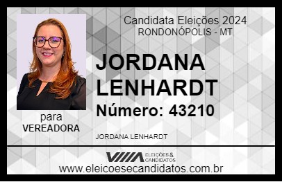 Candidato PROFESSORA JORDANA 2024 - RONDONÓPOLIS - Eleições