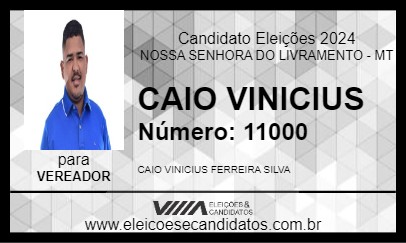 Candidato CAIO VINICIUS 2024 - NOSSA SENHORA DO LIVRAMENTO - Eleições