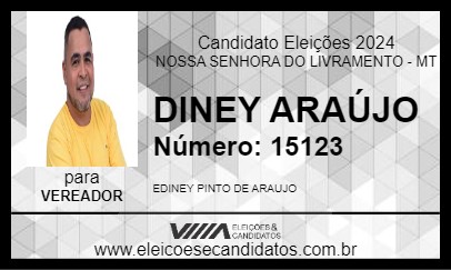 Candidato DINEY ARAÚJO 2024 - NOSSA SENHORA DO LIVRAMENTO - Eleições