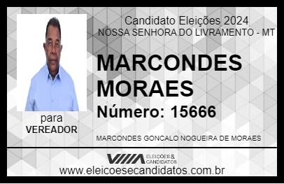 Candidato MARCONDES MORAES 2024 - NOSSA SENHORA DO LIVRAMENTO - Eleições