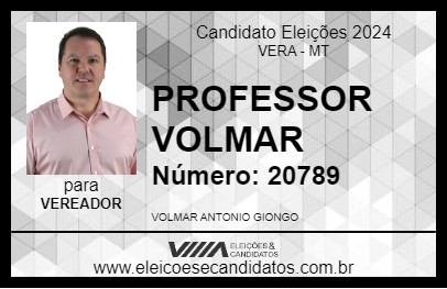 Candidato PROFESSOR VOLMAR 2024 - VERA - Eleições