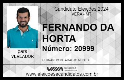 Candidato FERNANDO DA HORTA 2024 - VERA - Eleições