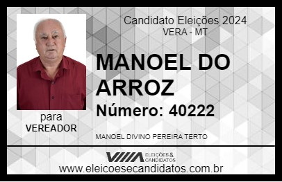 Candidato MANOEL DO ARROZ 2024 - VERA - Eleições