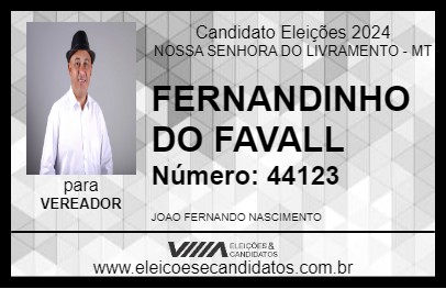 Candidato FERNANDINHO DO FAVALL 2024 - NOSSA SENHORA DO LIVRAMENTO - Eleições