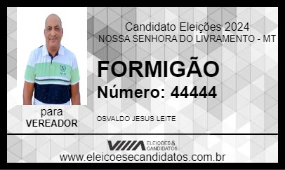 Candidato FORMIGÃO 2024 - NOSSA SENHORA DO LIVRAMENTO - Eleições