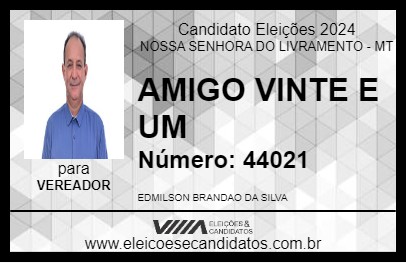 Candidato AMIGO VINTE E UM 2024 - NOSSA SENHORA DO LIVRAMENTO - Eleições