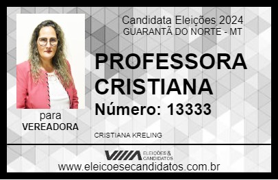 Candidato PROFESSORA CRISTIANA 2024 - GUARANTÃ DO NORTE - Eleições