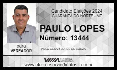 Candidato PAULO LOPES 2024 - GUARANTÃ DO NORTE - Eleições