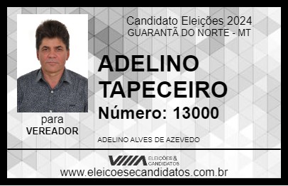 Candidato ADELINO TAPECEIRO 2024 - GUARANTÃ DO NORTE - Eleições