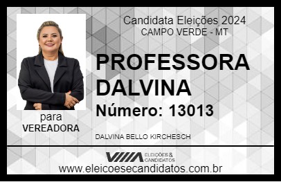 Candidato PROFESSORA DALVINA 2024 - CAMPO VERDE - Eleições