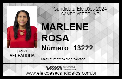 Candidato MARLENE ROSA 2024 - CAMPO VERDE - Eleições