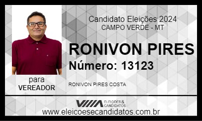 Candidato RONIVON PIRES 2024 - CAMPO VERDE - Eleições