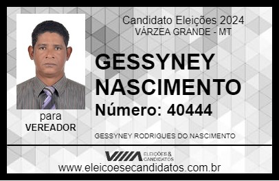 Candidato GESSYNEY NASCIMENTO 2024 - VÁRZEA GRANDE - Eleições