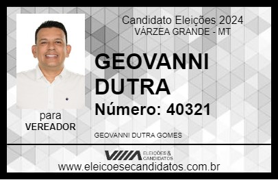 Candidato GEOVANNI DUTRA 2024 - VÁRZEA GRANDE - Eleições