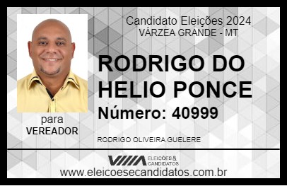 Candidato RODRIGO DO HELIO PONCE 2024 - VÁRZEA GRANDE - Eleições