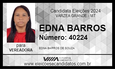 Candidato EDNA BARROS 2024 - VÁRZEA GRANDE - Eleições