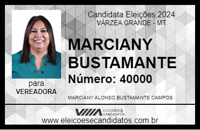 Candidato MARCIANY BUSTAMANTE 2024 - VÁRZEA GRANDE - Eleições