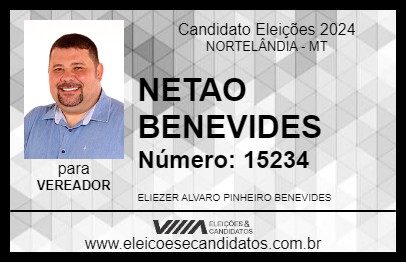 Candidato NETAO BENEVIDES 2024 - NORTELÂNDIA - Eleições