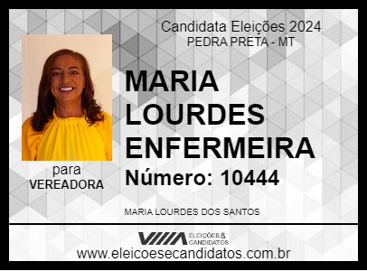 Candidato MARIA LOURDES ENFERMEIRA 2024 - PEDRA PRETA - Eleições