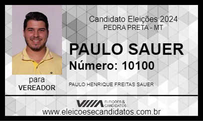 Candidato PAULO SAUER 2024 - PEDRA PRETA - Eleições