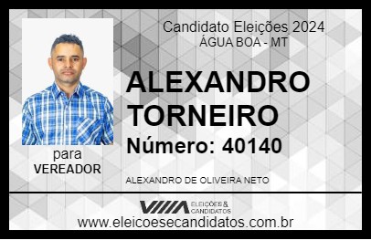 Candidato ALEXANDRO TORNEIRO 2024 - ÁGUA BOA - Eleições