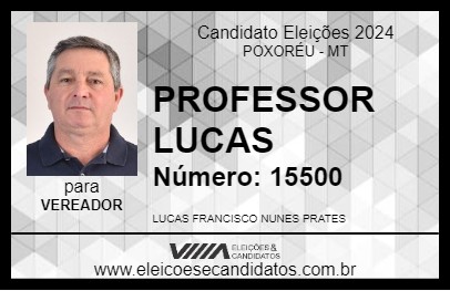 Candidato PROFESSOR LUCAS 2024 - POXORÉU - Eleições