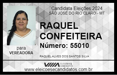 Candidato RAQUEL CONFEITEIRA 2024 - SÃO JOSÉ DO RIO CLARO - Eleições