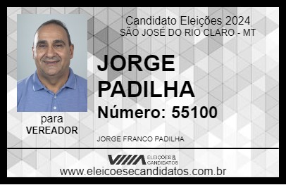 Candidato JORGE PADILHA 2024 - SÃO JOSÉ DO RIO CLARO - Eleições