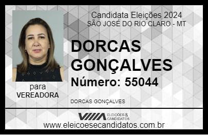 Candidato DORCAS GONÇALVES 2024 - SÃO JOSÉ DO RIO CLARO - Eleições