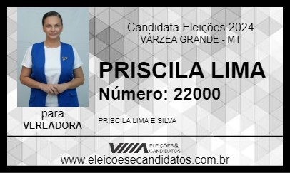 Candidato PRISCILA LIMA 2024 - VÁRZEA GRANDE - Eleições