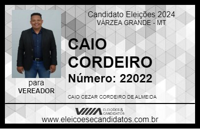 Candidato CAIO CORDEIRO 2024 - VÁRZEA GRANDE - Eleições