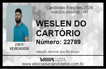 Candidato WESLEN DO CARTÓRIO 2024 - VÁRZEA GRANDE - Eleições