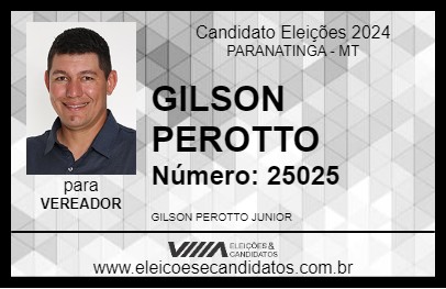 Candidato GILSON PEROTTO 2024 - PARANATINGA - Eleições