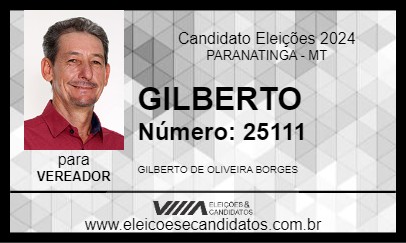 Candidato GILBERTO 2024 - PARANATINGA - Eleições