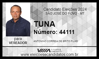 Candidato TUNA 2024 - SÃO JOSÉ DO POVO - Eleições