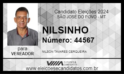 Candidato NILSINHO 2024 - SÃO JOSÉ DO POVO - Eleições