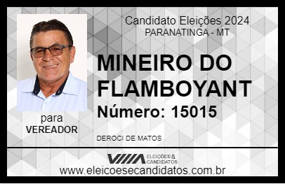 Candidato MINEIRO DO FLAMBOYANT 2024 - PARANATINGA - Eleições