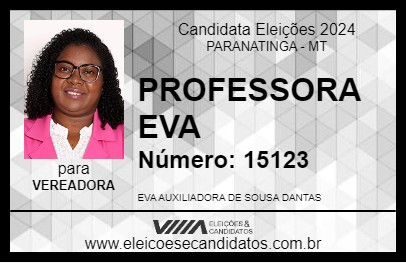 Candidato PROFESSORA EVA 2024 - PARANATINGA - Eleições