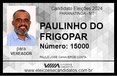 Candidato PAULINHO DO FRIGOPAR 2024 - PARANATINGA - Eleições